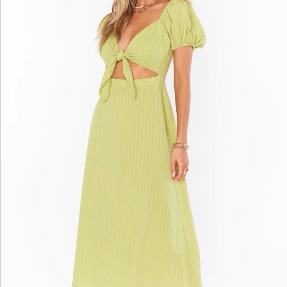 Show Me Your MuMu lime green dress, size XS